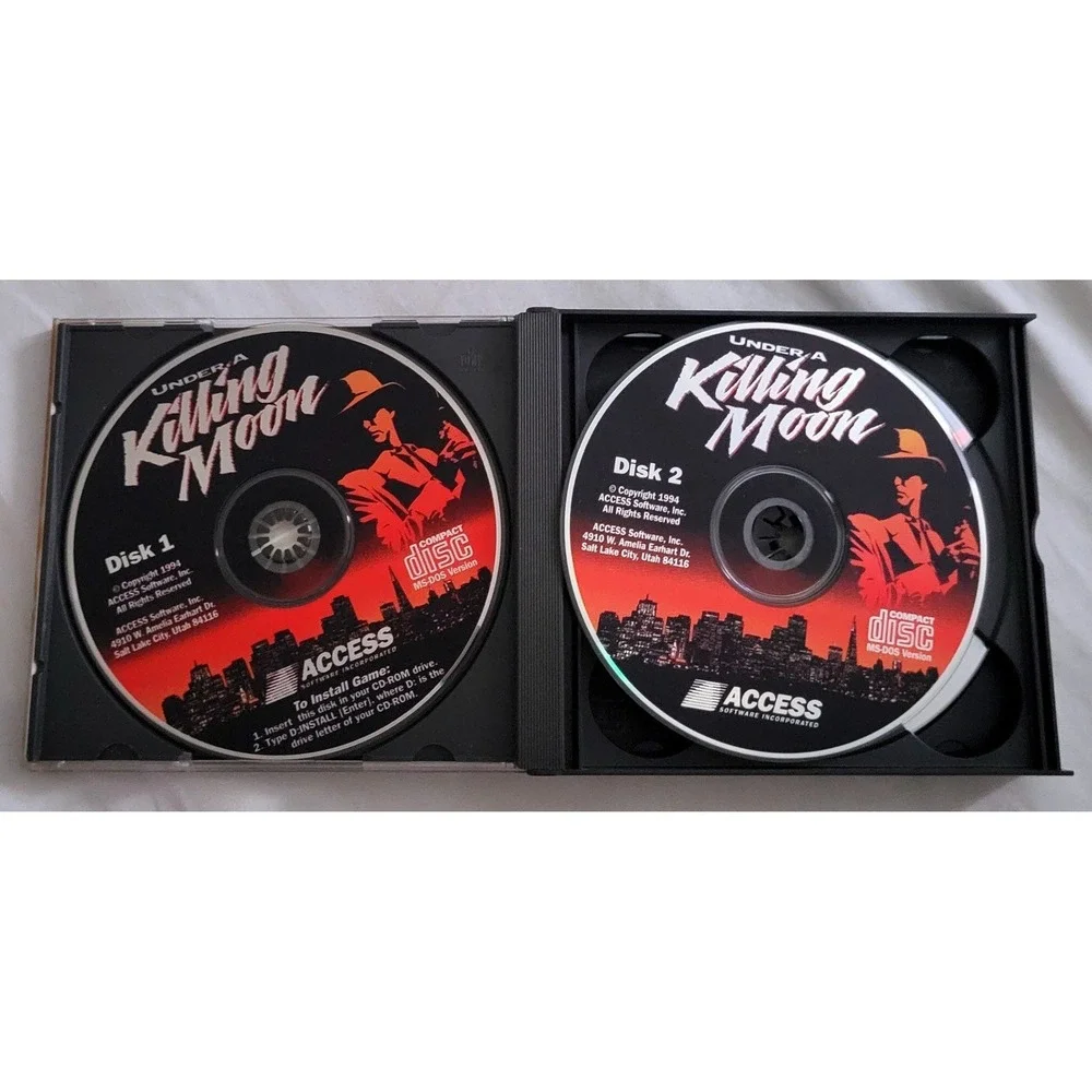 Under a Killing Moon PC Game MS DOS 1994 Vintage Tex Murphy Access 4 CD ROM